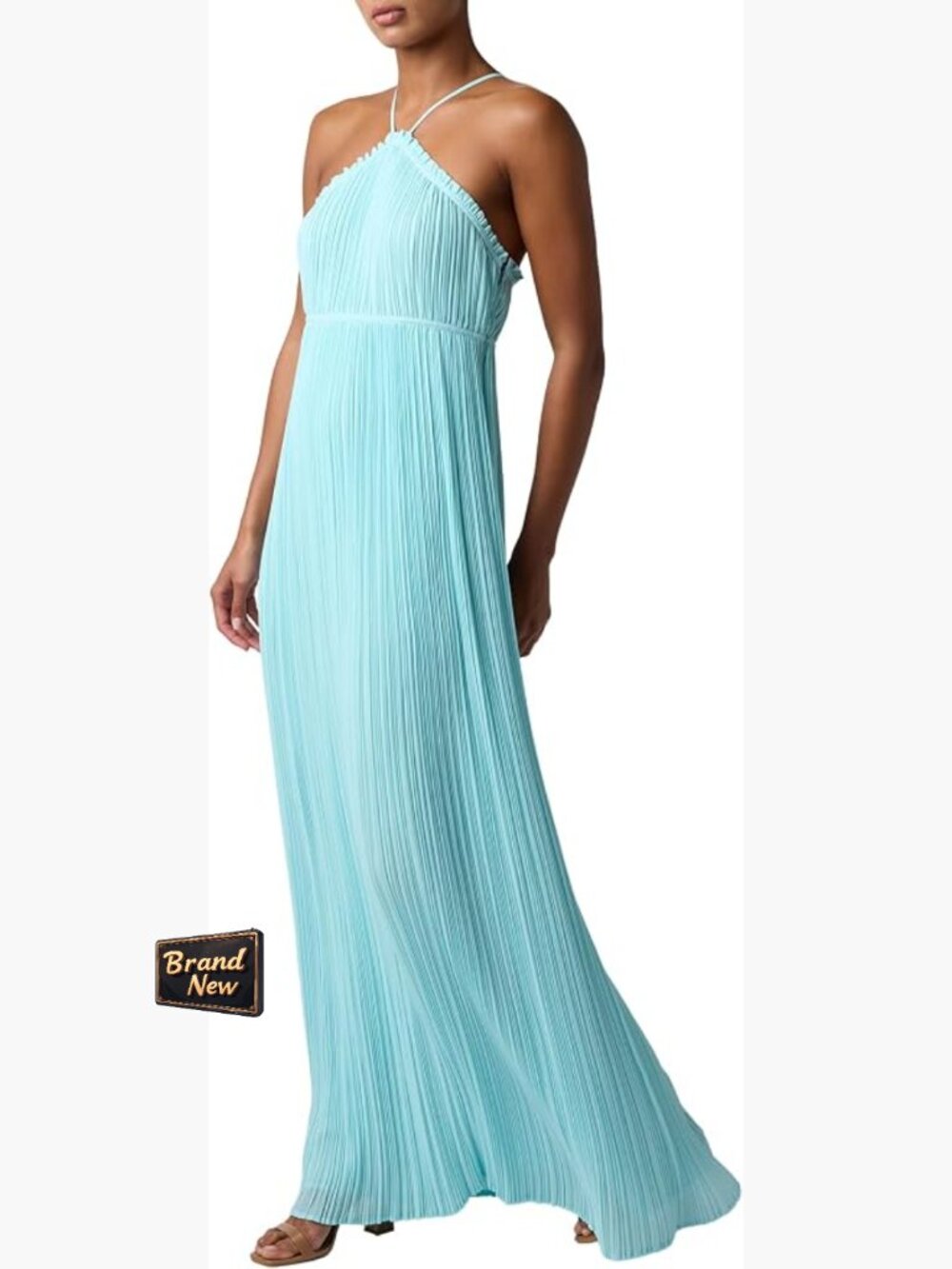 Elegant Lulus Plisse Halter Maxi Dress - Wedding Guest Formal Gown